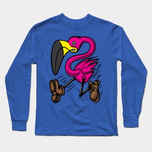 Flamingo in Boots Long Sleeve T-Shirt